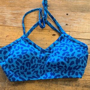 Bombshell Sportswear Vibrant Blue Animal Print Bra